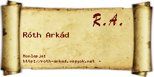 Róth Arkád névjegykártya